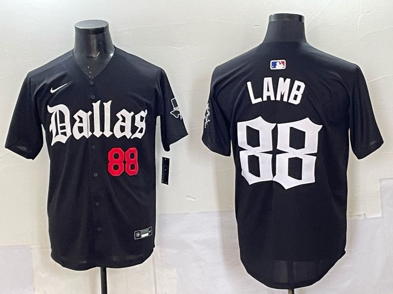Men 2025 Nike Dallas Cowboys #88 Lamb Black 5th generation Joint Name Limited NFL Jersey 02->dallas cowboys->NFL Jersey
